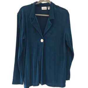 Chicos Travelers Slinky Dark Teal Blue size 2 US Lg size 12